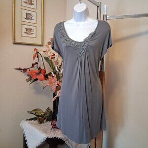 NWT OXMO Women’s Light Gray Soft Stretch Mini Dress Size M fit for 8 or 10